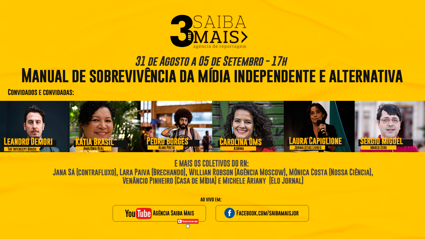 Agência Saiba Mais celebra 3 anos e debate sobrevivência da mídia alternativa e independente no país