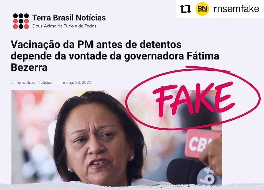 Site bolsonarista é condenado no RN a apagar fake news contra o Governo Fátima sobre vacinação