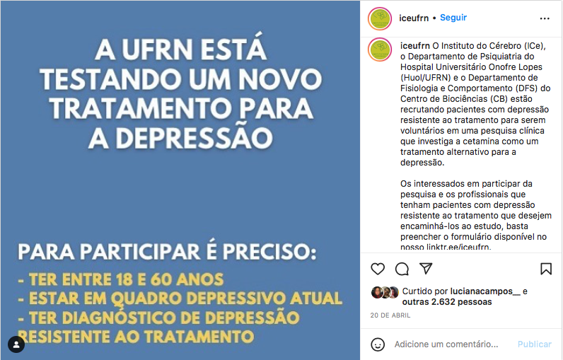 UFRN recruta voluntários para tratamento contra a depressão; Natal é 2ª do Nordeste com mais diagnóstico da doença