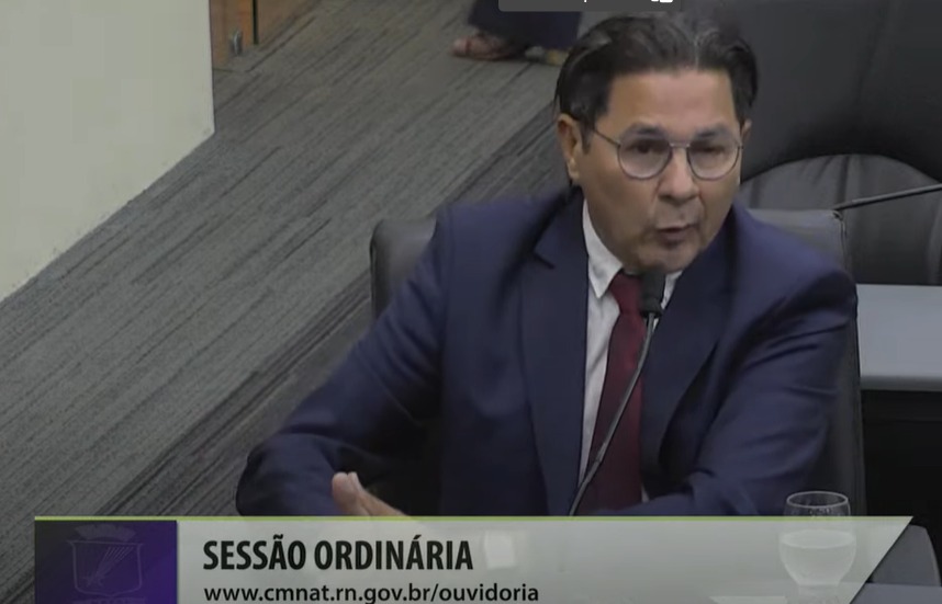 Chagas Catarino sai em defesa do prefeito I Imagem: reprodução TV Câmara Natal