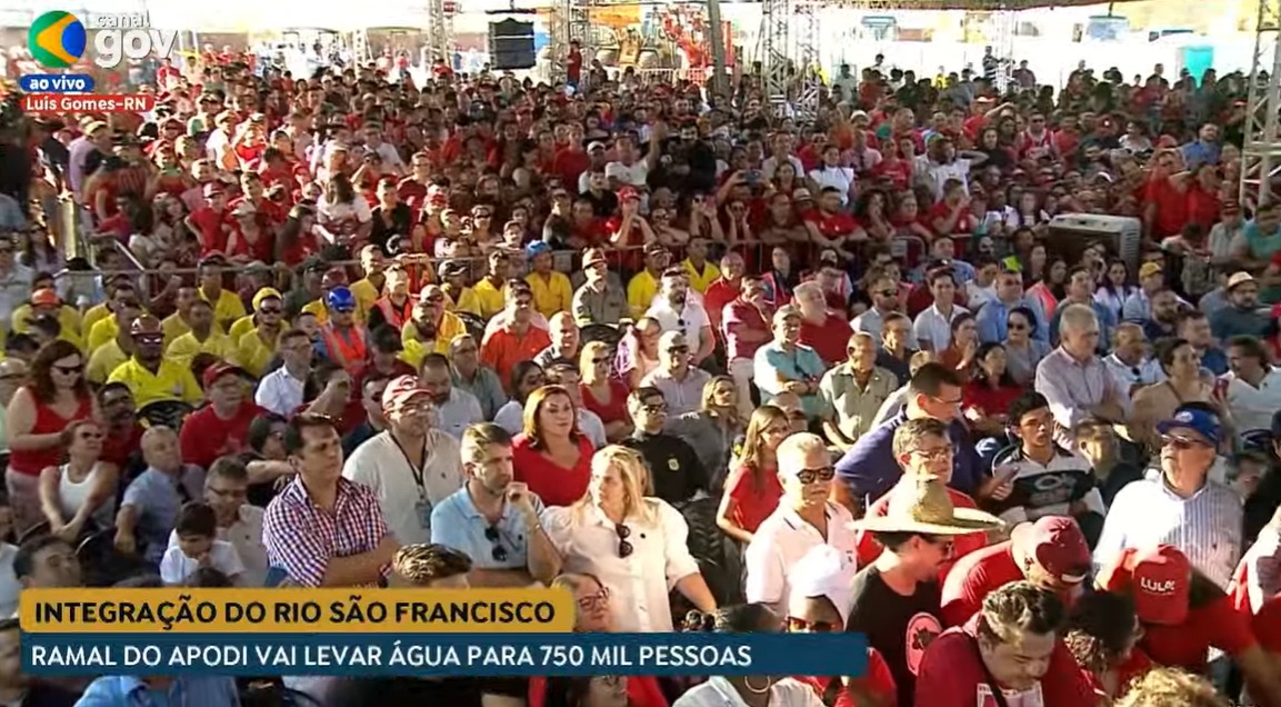 Lula em Luís Gomes I Imagem: reprodução TV Brasil