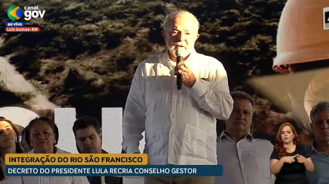 Lula em Luís Gomes, no RN I Imagem: reprodução Canal Gov